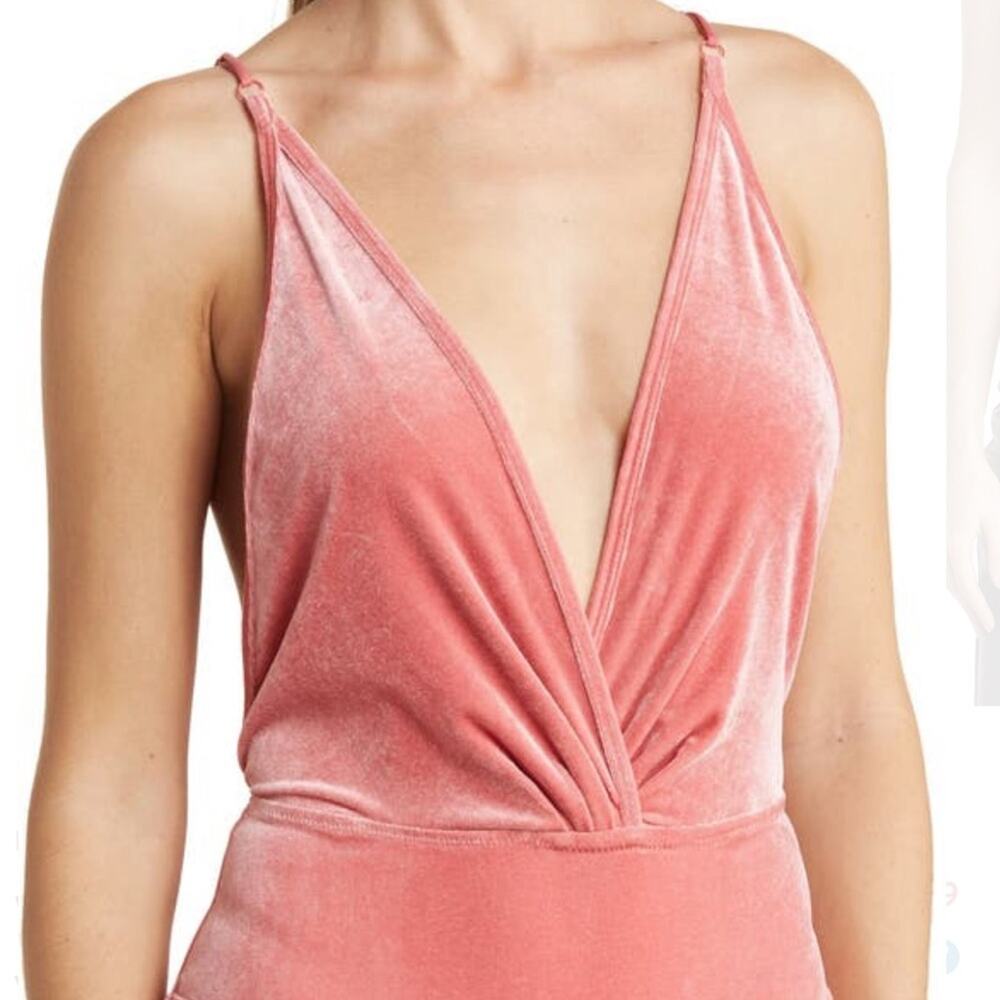 Wishlist Velour Bikini Bodysuit in Rose Size L - Picture 2 of 5